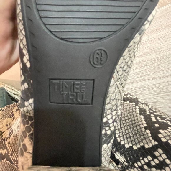 New Time And Tru Tall Boots 6.5 Snakeskin Reptile Python Block Heel Side Zip - Picture 7 of 9